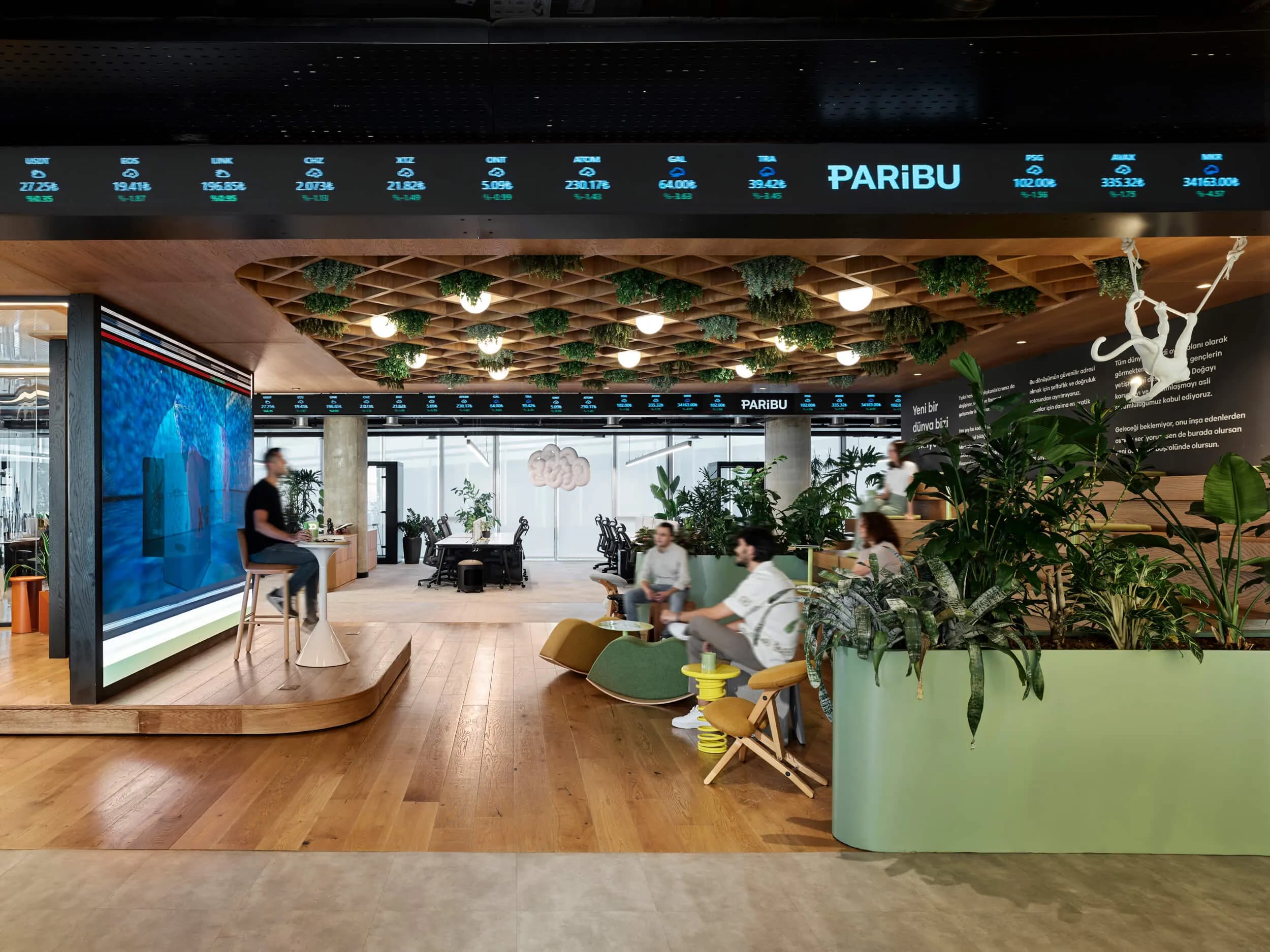 Collaborative workspace filled with greenery